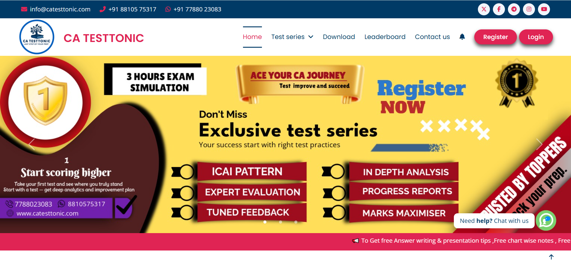 CA TestTonic Laravel E-Learning Platform